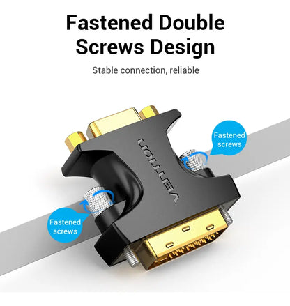 Adaptador Union Dvi Macho A Vga Hembra Extensor Hd Vention