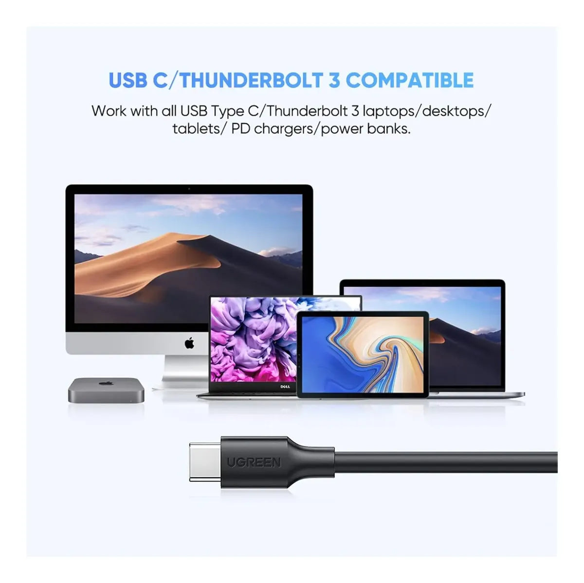 Cable Usb C A Disco Duro Externo Usb Micro B 3,0 1m Ugreen Negro