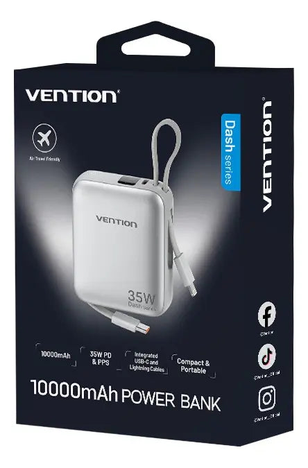 Cargador Portatil Power Bank Usb C Pd 10000mah 35w Vention