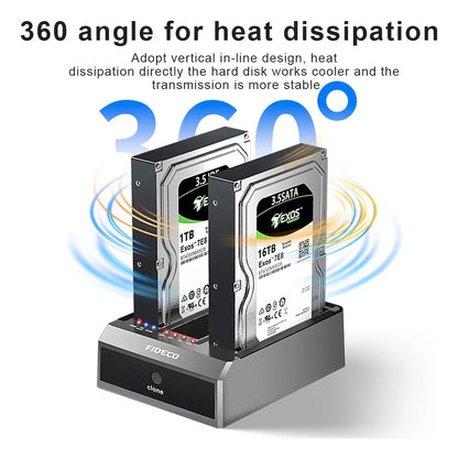 Docking Station 3 Bahias Clonador Ide Sata Hdd Ssd Fideco