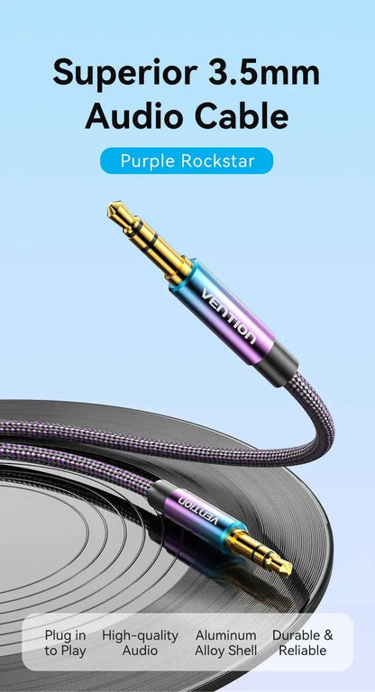 Cable Audio Auxiliar Mini Plug 3,5 Mm 1 M Aluminio Vention