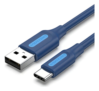 Cable Usb A Usb-c 2,0 3a 1,5m Azul Carga De Celular Vention Azul
