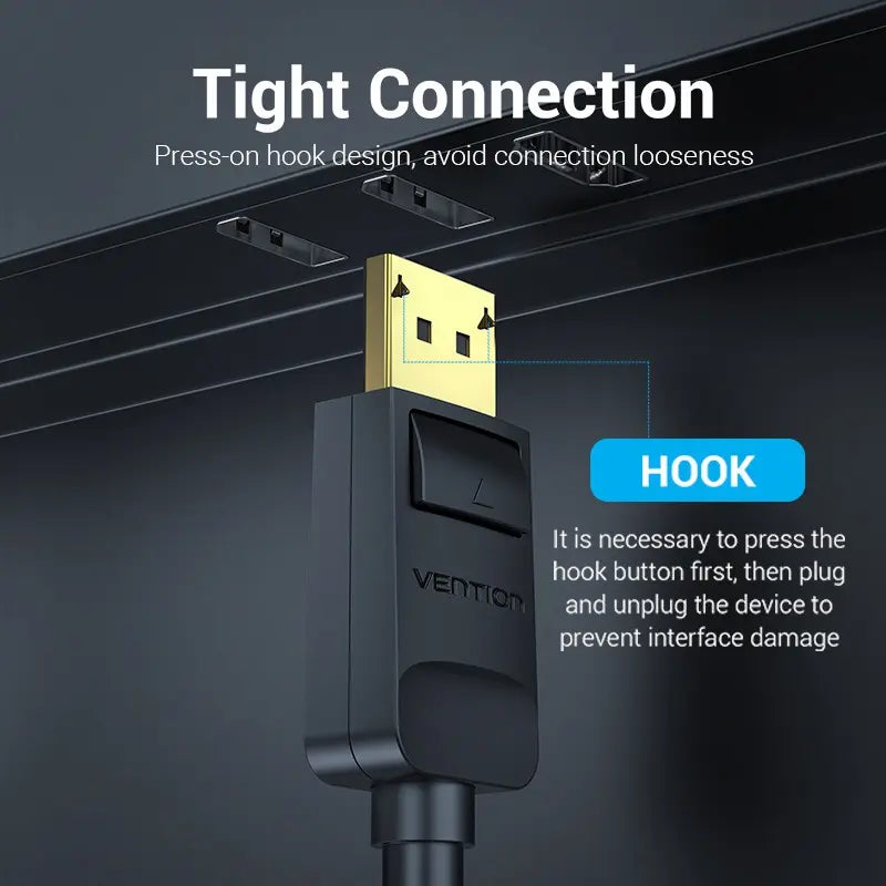 Cable Display Port A Hdmi 2 Metros 4k 30hz Full Hd Vention