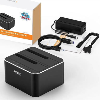 Docking Station 2 Bahias Clonador Sata Hdd Ssd 16tb Fideco