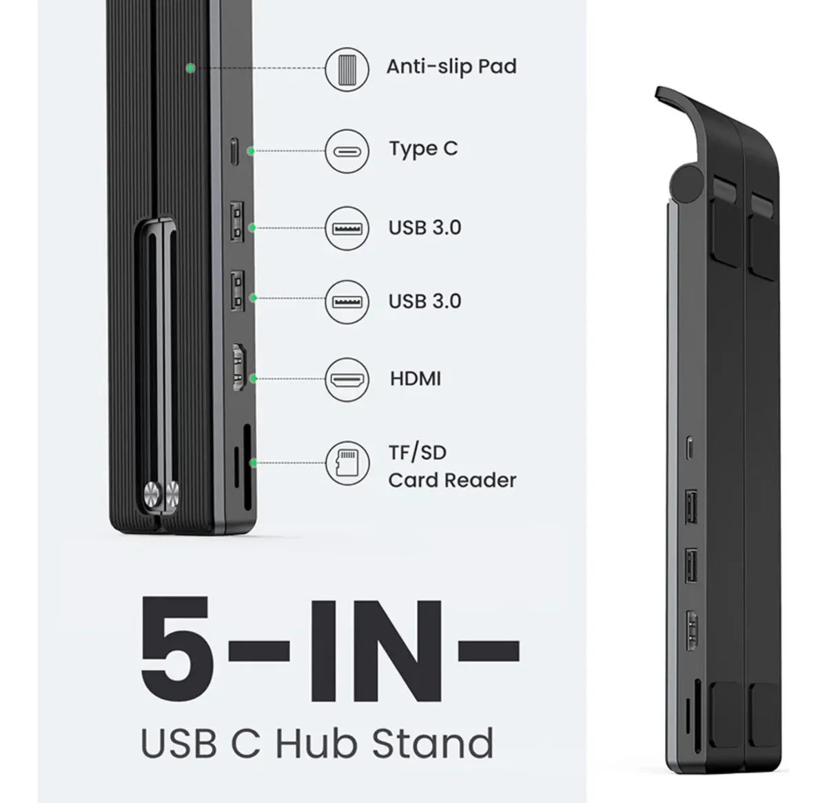 Soporte Hub Docking Plegable Usb 3,0 Hdmi 4k Lectora Ugreen