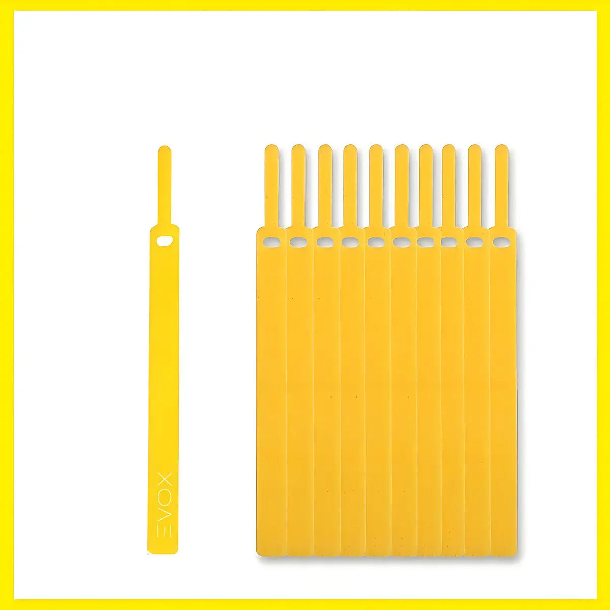 Tira Organizadora De Cables X6 Nylon Autoadhesivo 15cm Evox Negro
