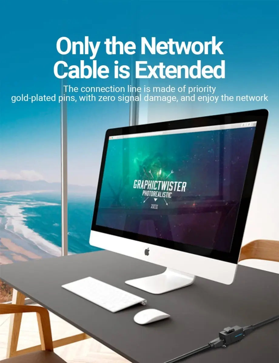 Adaptador Premium Union Ficha Rj45 Hembra Cable Red Vention