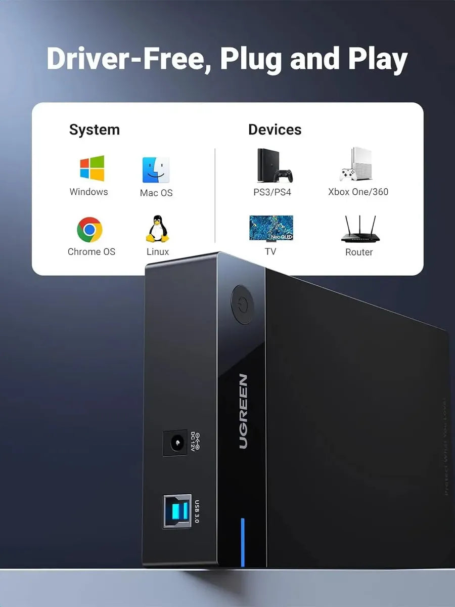 Carry Disk Disco Externo Hdd 3,5 Ssd Sata A Usb-b 3,0 Ugreen