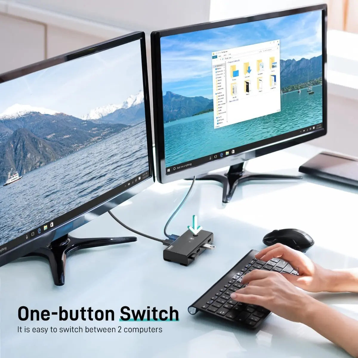 Hub Switch Usb 3,0 4 Puertos Para 2 Pcs Fideco