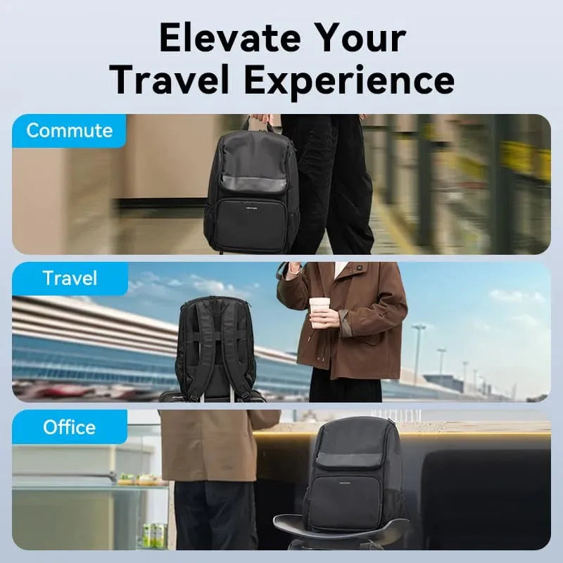Mochila Porta Notebook Y Laptop 15,6 19 Litros Vention Negro Liso