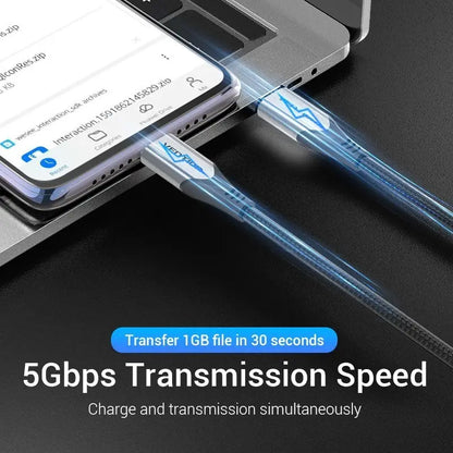 Cable Usb-c A Usb-c 3,1 Carga Rapida Y Datos 0,5m Vention Negro