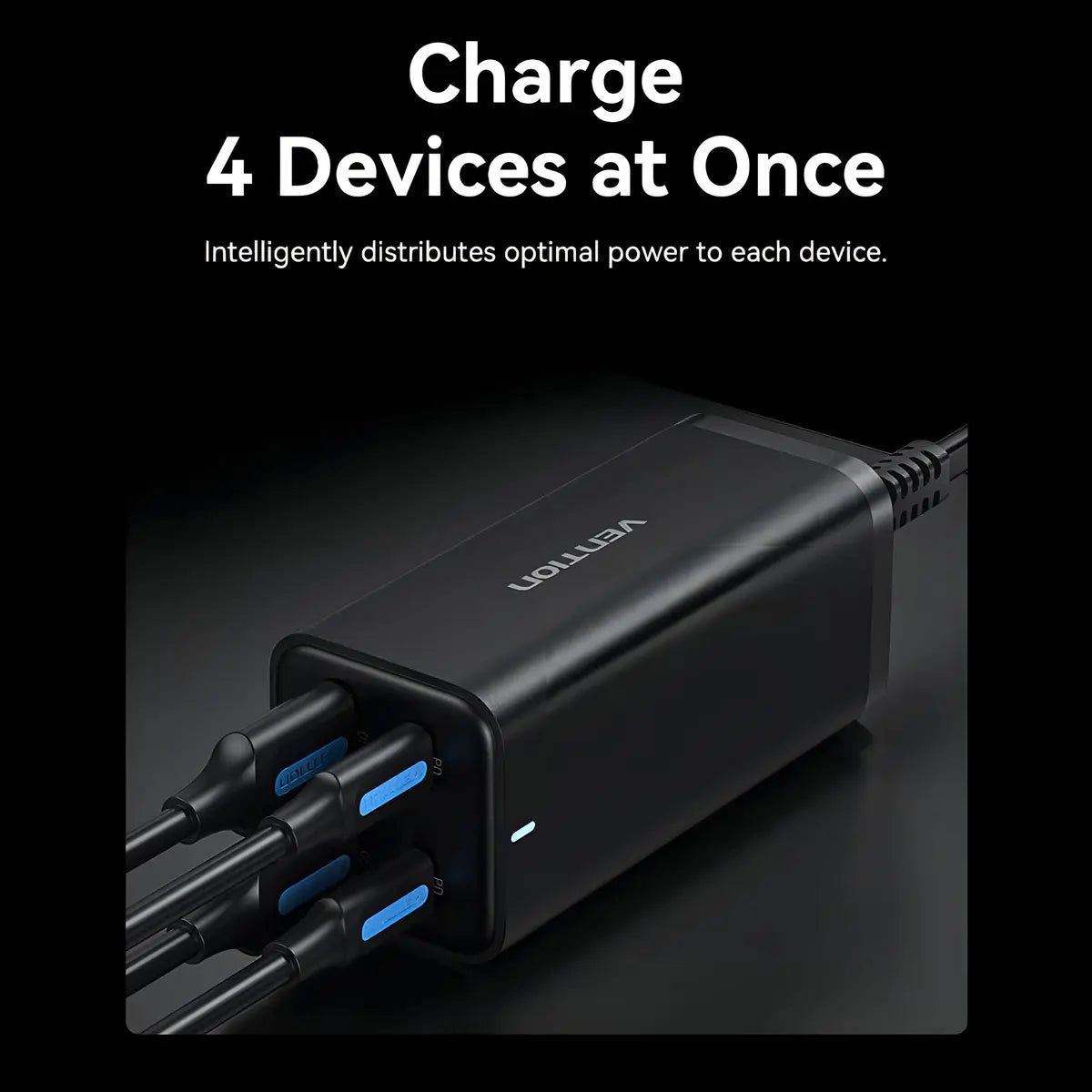 Cargador Enchufe Usb C Adaptador 4 Puertos 100w Pd Vention
