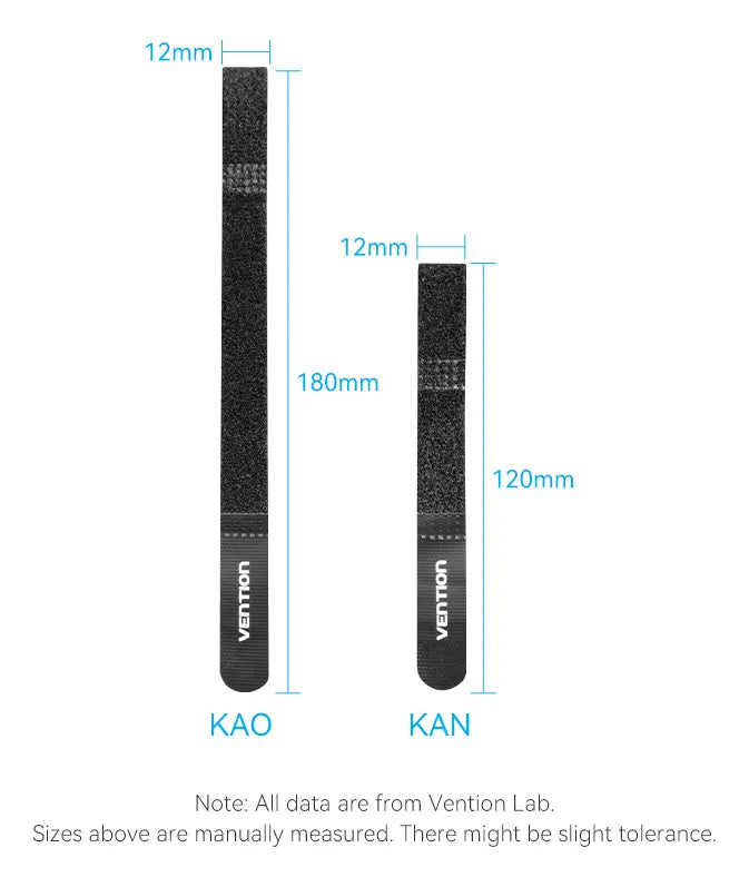 Tira Organizadora De Cables Autoadhesivo 18cm Vention Kaob0 Negro