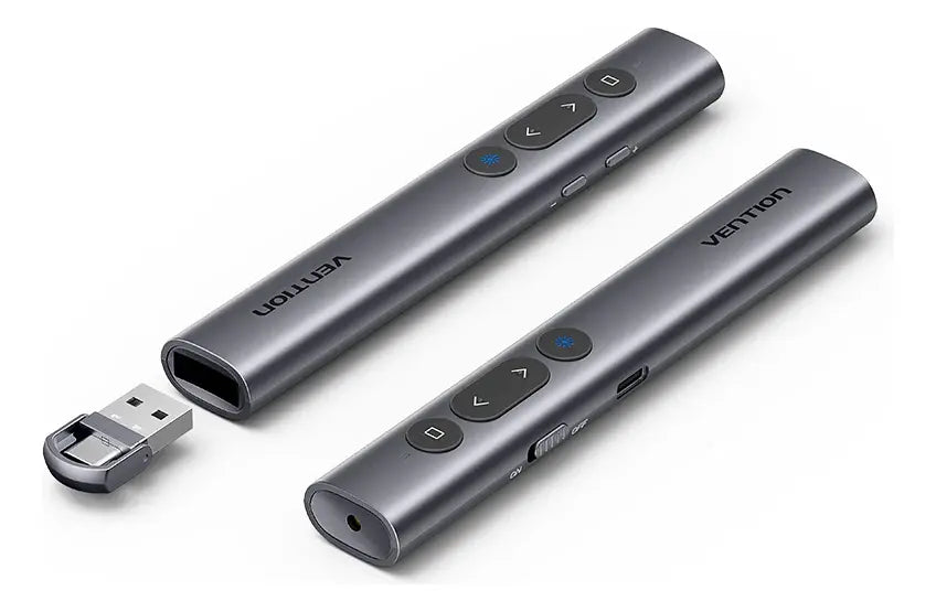 Presentador Inalambrico Puntero Laser Control Remoto Vention Plateado