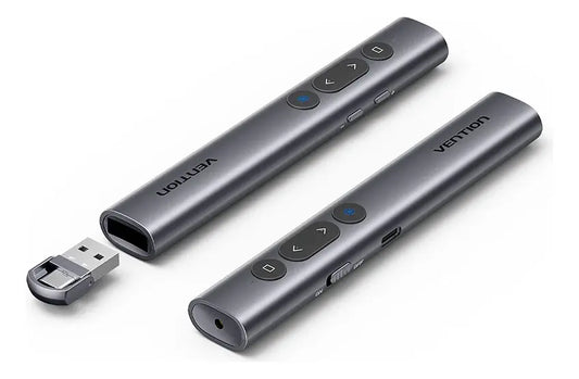 Presentador Inalambrico Puntero Laser Control Remoto Vention Plateado