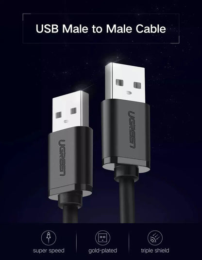 Cable Usb Permium Macho A Macho 25cm Carga Y Dato Ugreen Negro