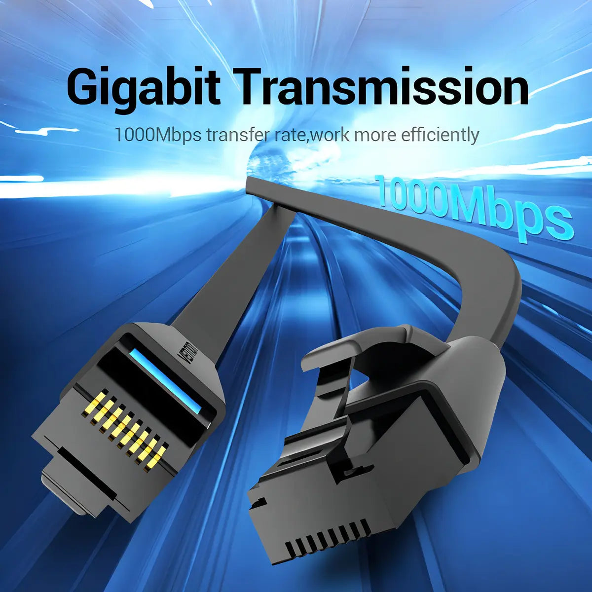 Cable De Red Flat Cat6 Patch Cord Utp 5m Gigabit Vention