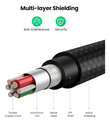 Cable Usb A Lightning Para iPhone Plateado 2,4a 2m Ugreen