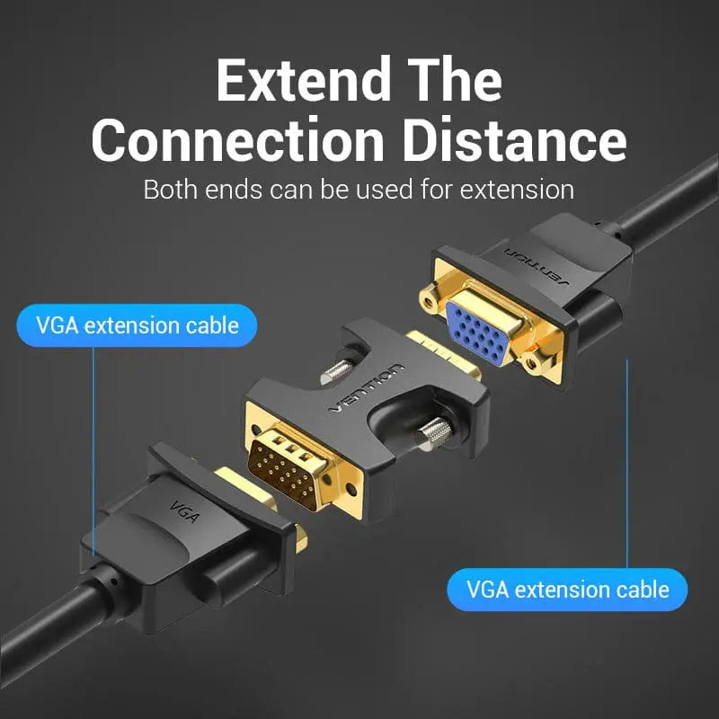 Adaptador Union Vga Extensor Macho A Macho Ficha Vention