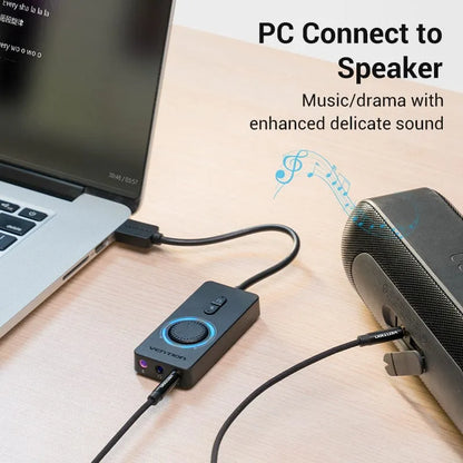 Tarjeta De Sonido Usb A Auxiliar Auricular Micro 1m Vention