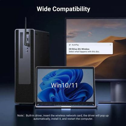 Adaptador De Red Wifi 6 Dual Band Ax900 5ghz 6db Ugreen