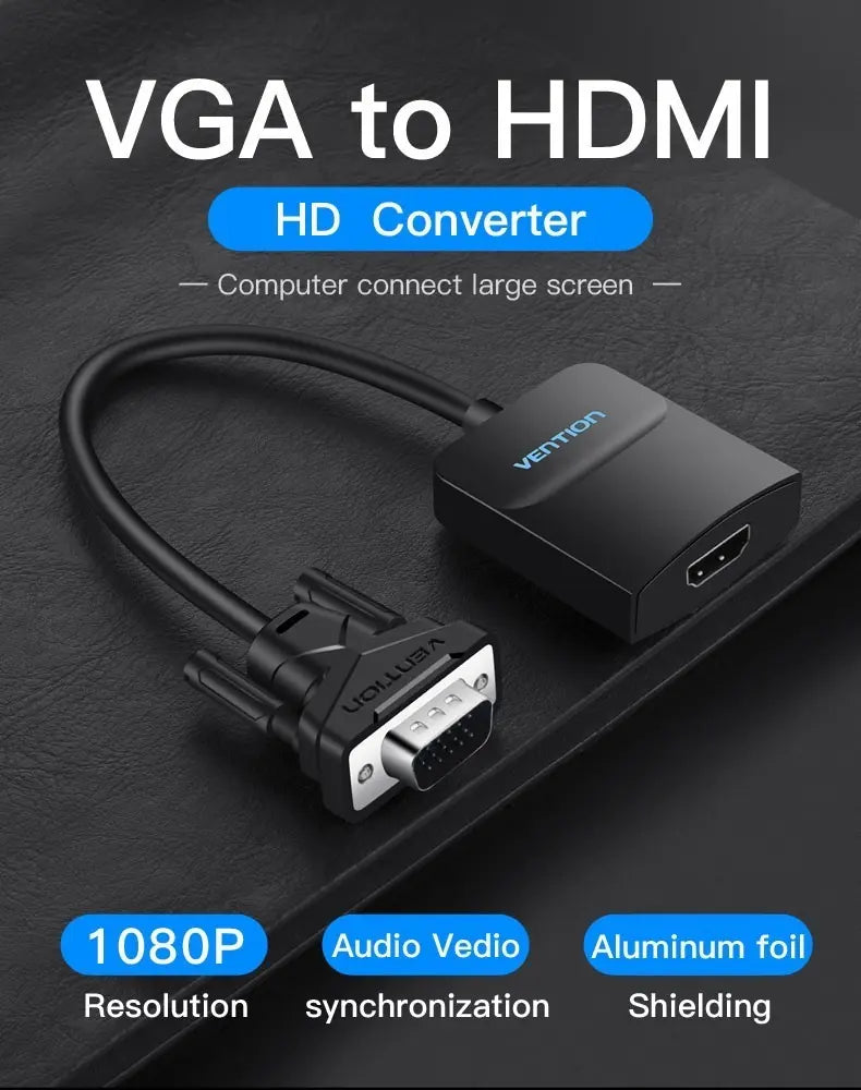 Cable Adaptador Vga Macho A Hdmi 15cm Vention