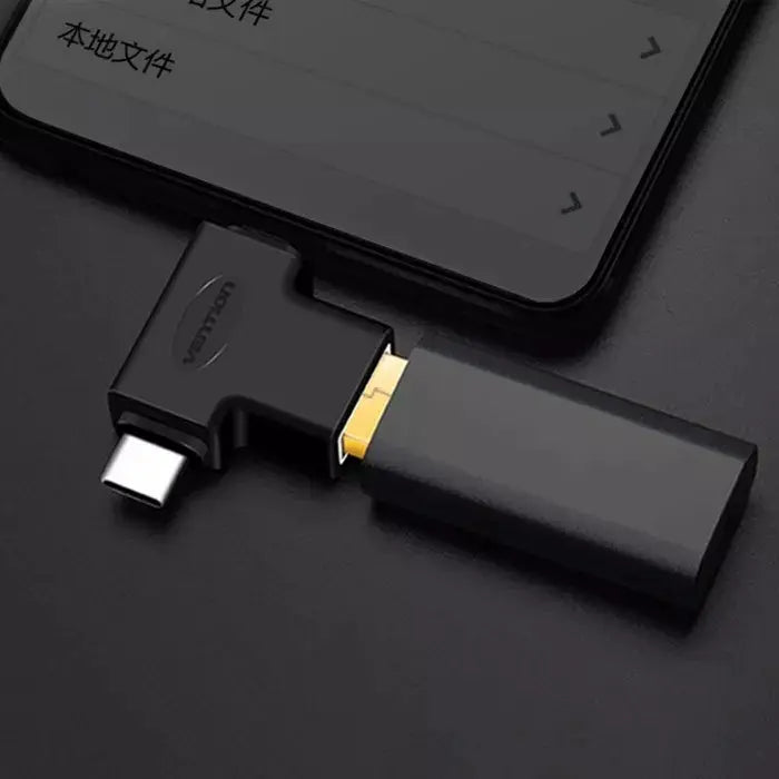 Doble Adaptador Usb 3,0 A Usb Tipo C Y Micro Usb Vention Negro