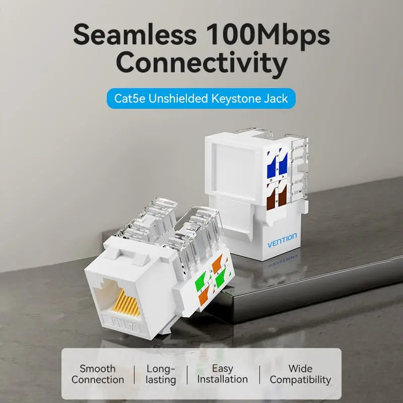 Jack Rj45 Keystone Ficha Utp Cat5e 100mbps Vention