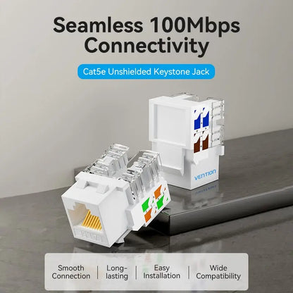 Jack Rj45 Keystone Ficha Utp Cat5e 100mbps Vention