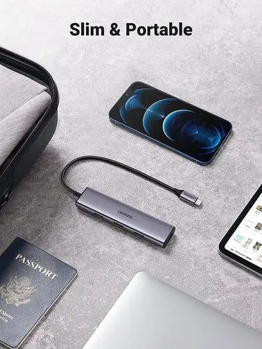Hub Multipuerto 4 En 1 Usb C A Usb 3,0 X4 Aluminio Ugreen