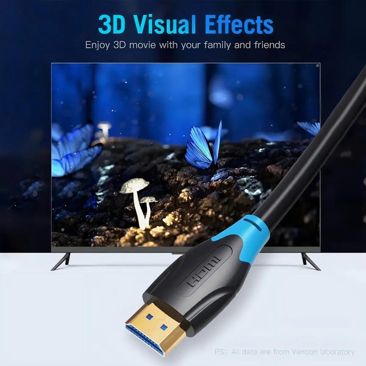 Cable Hdmi 2,0 Certificado 4k 0,50 Cm 18 Gbps Vention