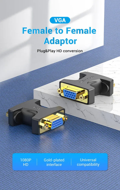 Adaptador Union Vga Extensor Hembra A Hembra Ficha Vention