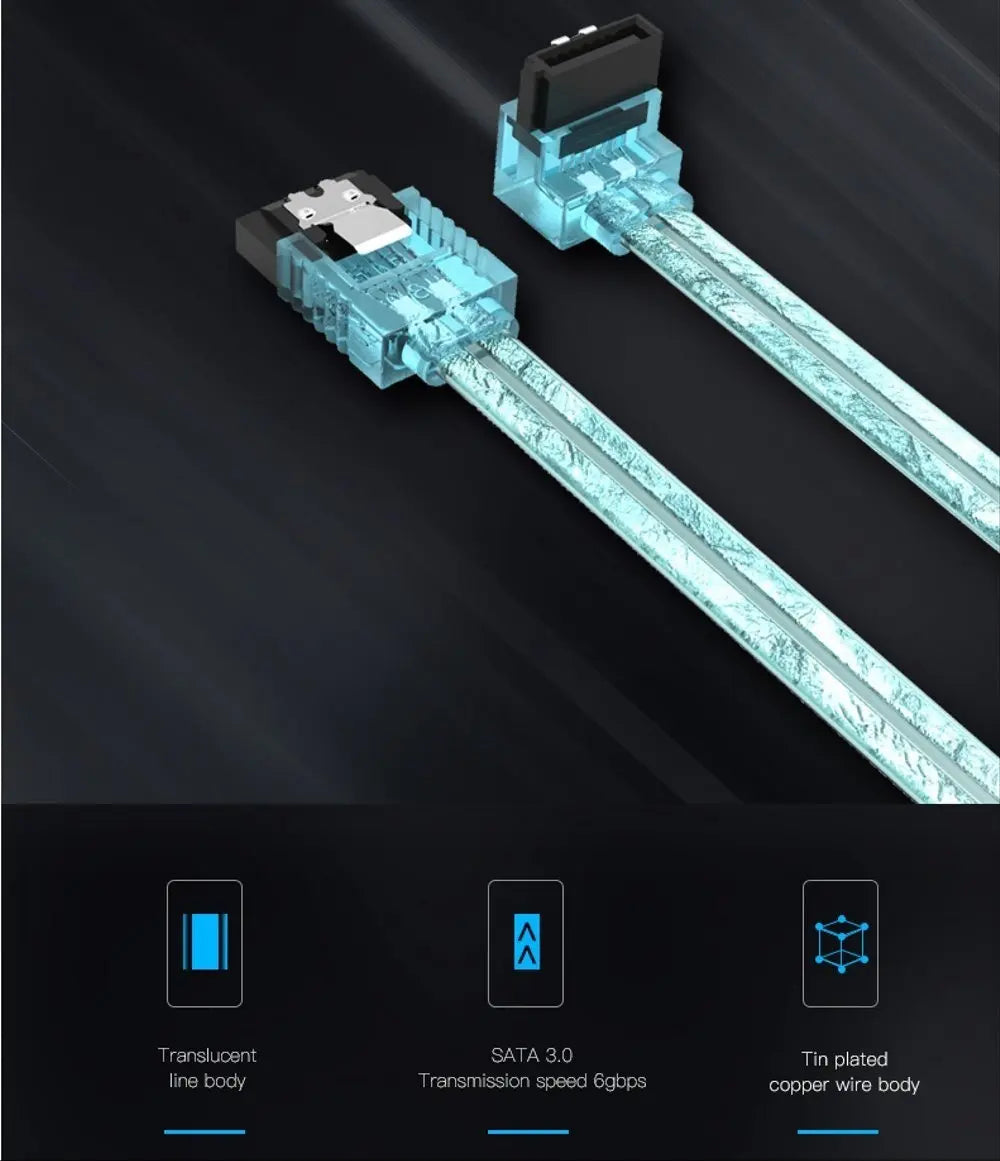 Cable Sata Sata 3,0 Datos Disco Duro Traba Metalica Vention Azul