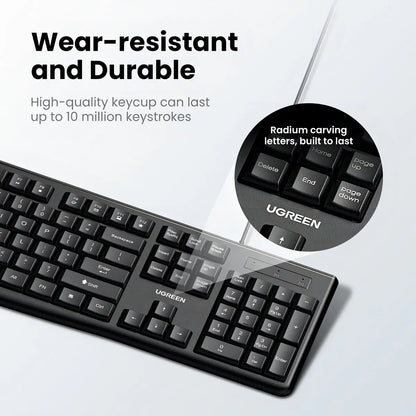 Kit Teclado Y Mouse Usb Ugreen Combo Business Premium 1200dp Negro