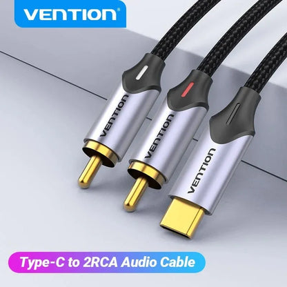Cable De Audio Premium Usb C A Rca Trensado 0,5 M Vention
