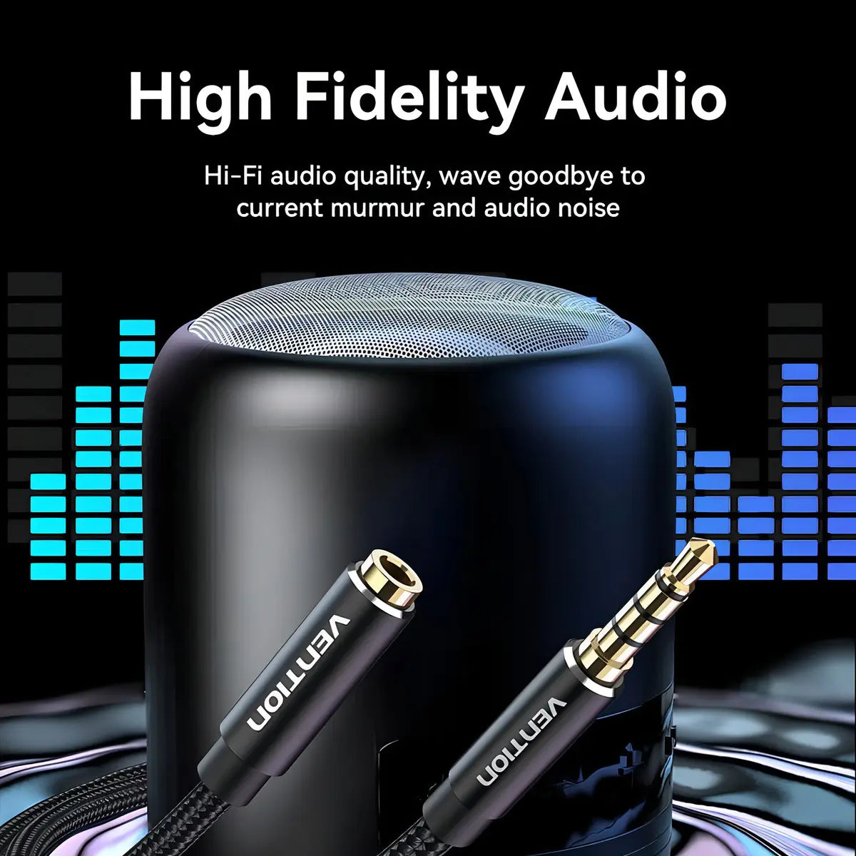 Extensor Auxiliar Audio Plug 3,5 Macho A Hembra 1m Vention