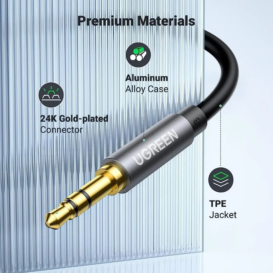 Cable De Audio Extensor Auxiliar Plug 3,5mm 2 Metros Ugreen
