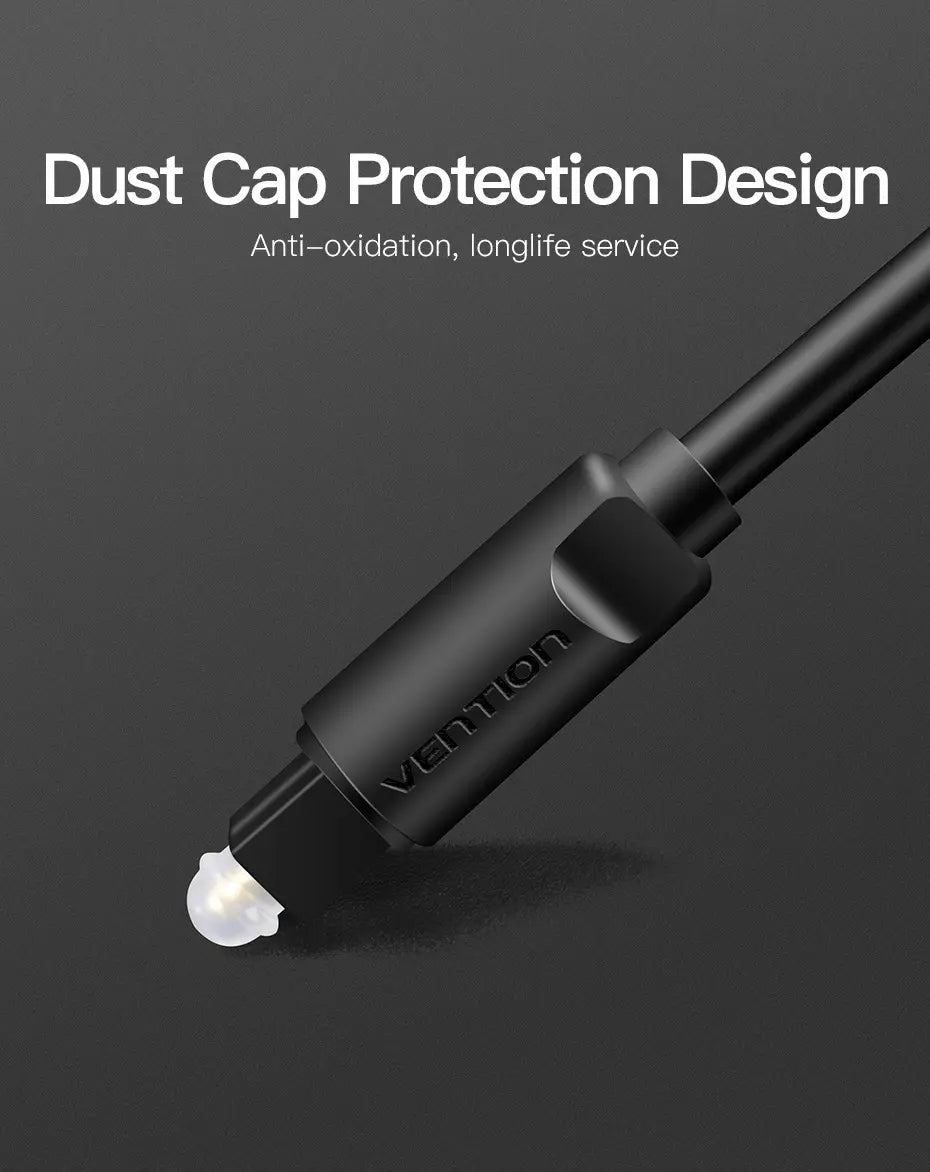 Cable Optico Audio Digital Fibra Plug A Plug 3m Vention