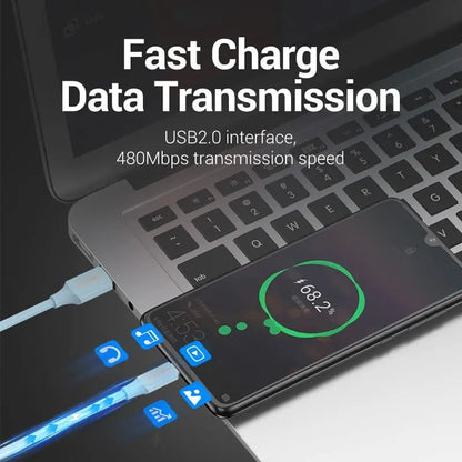 Cable Usb A Usb-c 2,0 Carga Y Datos Celeste 3a 1m Vention