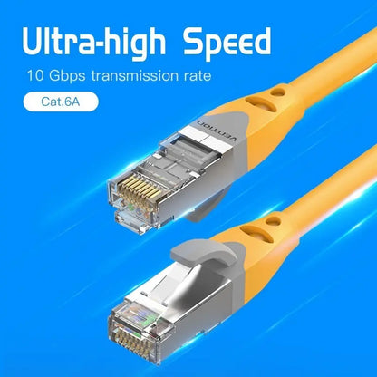 Cable Red Cat 6a Blindado Patch Cord Sftp 30 Cm Rj45 Vention