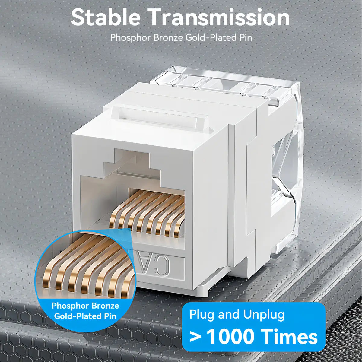 Jack Rj45 Keystone Ficha Utp Cat6 180 Grados 1000mb Vention