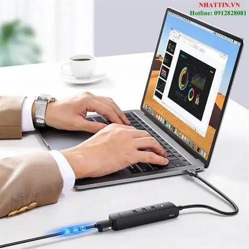 Multipuerto Adaptador Usb A Usb 2,0 X3 Y Rj45 100mbps Ugreen