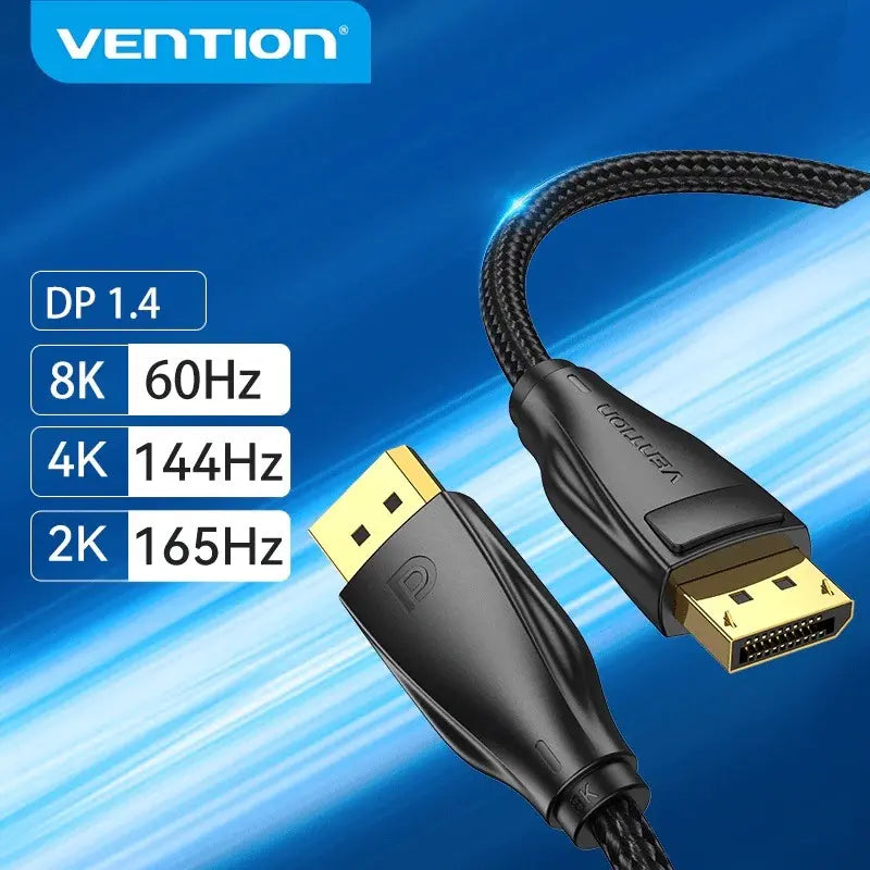 Cable Displayport 1,4 - 5 M Hdcp 8k 32 Gbps Ultra Hd Vention
