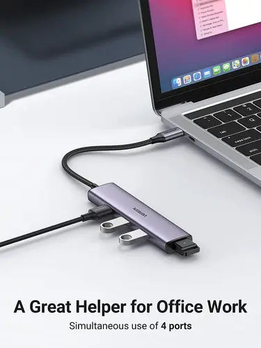 Hub Multipuerto 4 En 1 Usb C A Usb 3,0 X4 Aluminio Ugreen