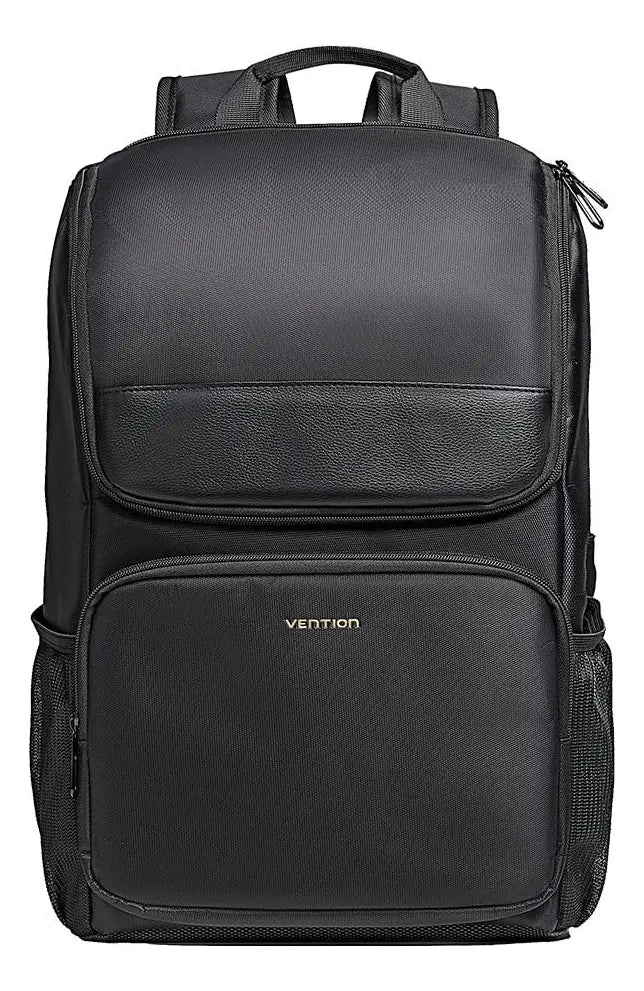 Mochila Porta Notebook Y Laptop 15,6 19 Litros Vention Negro Liso
