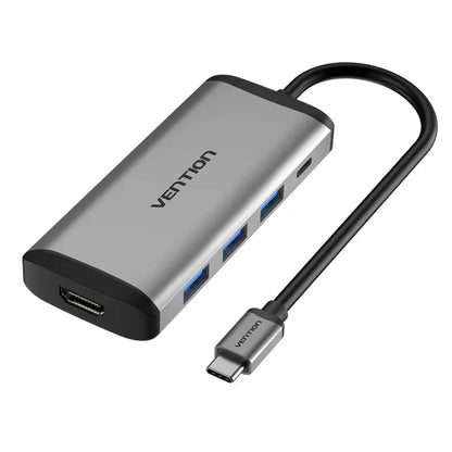 Hub Adaptador Multipuerto 5 En 1 Usb C Hdmi Usb 3,0 Vention Gris