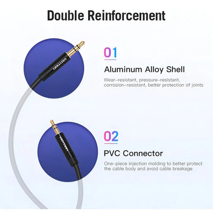 Cable Audio Auxiliar 0,5m Jack 3,5 Macho A Macho 2,5 Vention