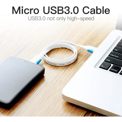 Cable Usb 3,0 A Micro B 1 M Pc Disco Rigido Externos Vention Negro