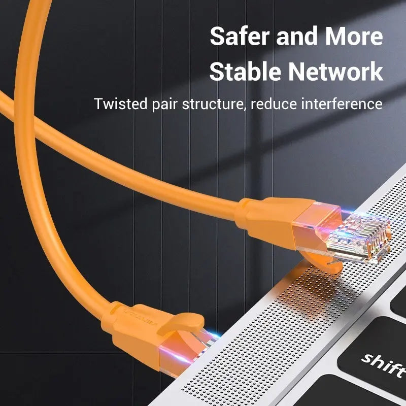 Cable De Red Cat6 Patch Cord Utp Rj45 2 M Naranja Vention