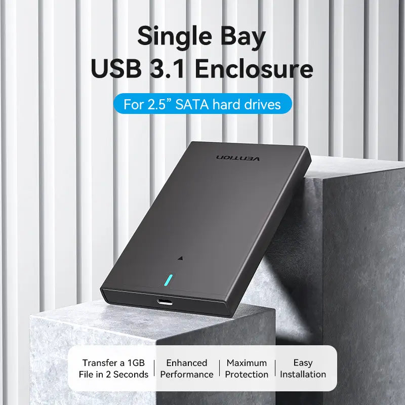 Carry Disk Sata 2,5p Hdd Ssd 6 Gbps Usb-c 3,1 Gen 2 Vention Negro
